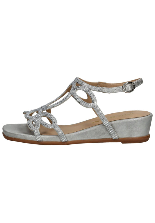 ALMA EN PENA Sandalen Textil Silber