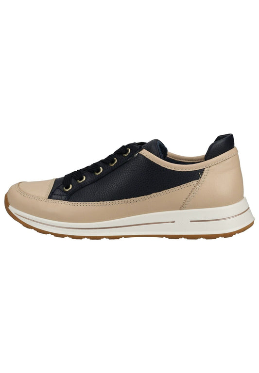 ara Sneaker Glattleder Beige/Blau