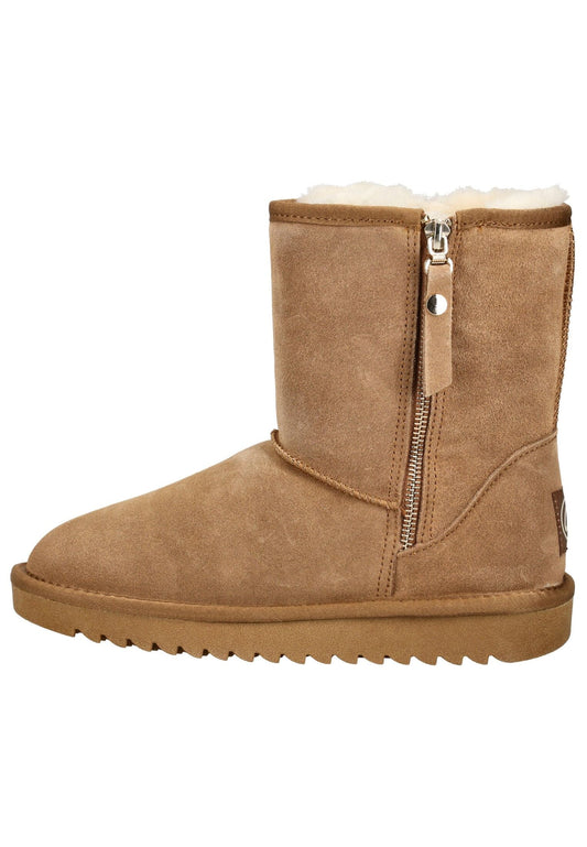 ara Stiefelette Veloursleder/Textil Hellbraun Warmfutter