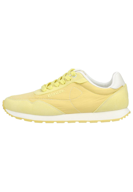 Blauer Sneaker Lederimitat/Textil Gelb