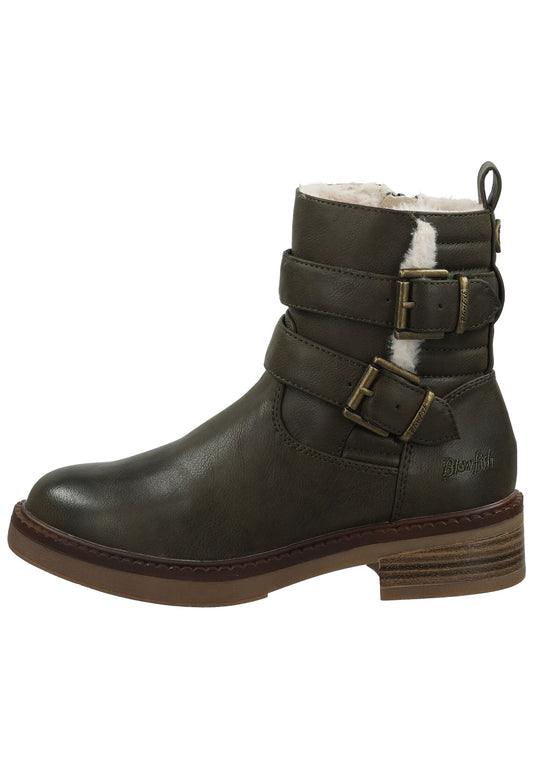 Blowfish Stiefelette Lederimitat/Textil Dunkelgrün Warmfutter