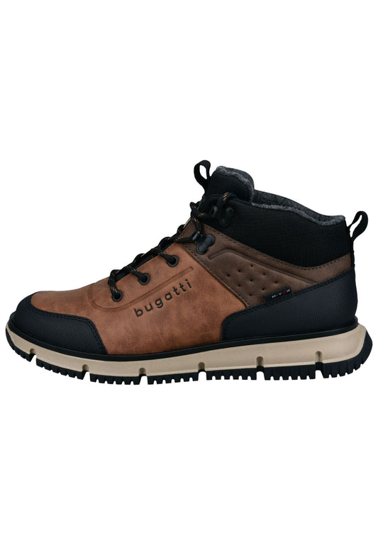Bugatti Stiefelette Lederimitat/Textil Braun/Schwarz