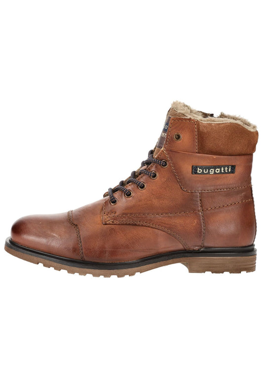 Bugatti Stiefelette Nubukleder Cognac Warmfutter