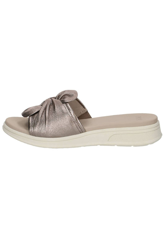 Caprice Pantoletten Leder Braun/Gold