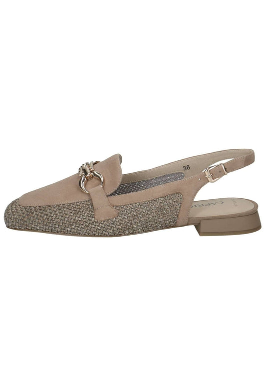 Caprice Pumps Leder/Textil Braun/Silber