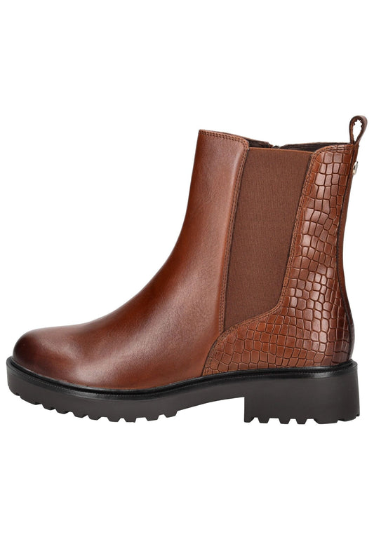 Caprice Stiefelette Leder/Textil Cognac Warmfutter