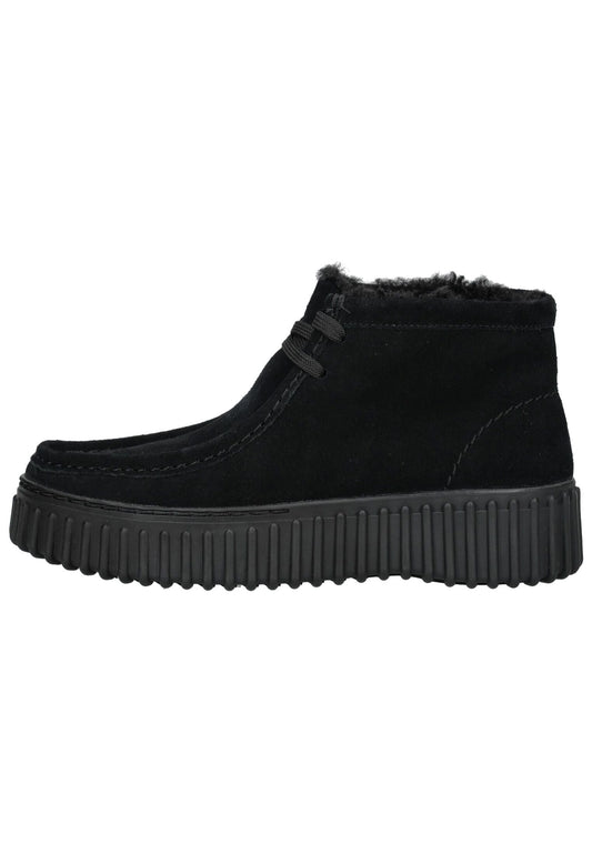 Clarks Stiefelette Veloursleder Schwarz Warmfutter