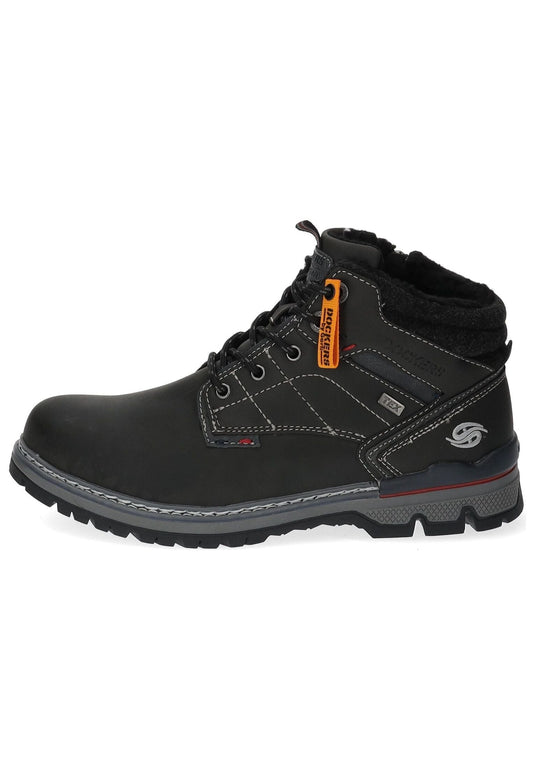 Dockers Stiefelette Lederimitat Schwarz Warmfutter