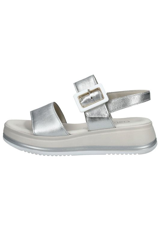 Gabor Comfort Sandalen Leder Silber