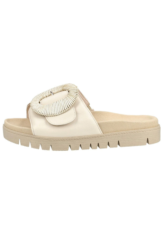 Gabor Pantoletten Glattleder Beige
