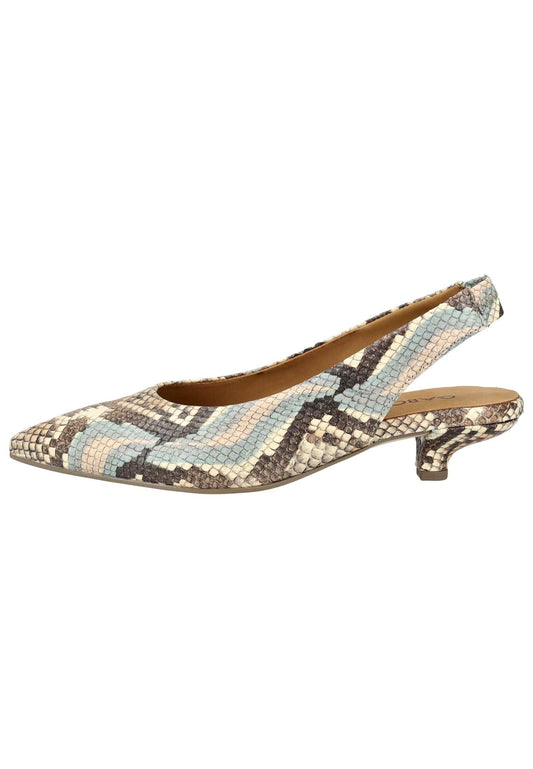 Gabor Pumps Leder Blau/Beige