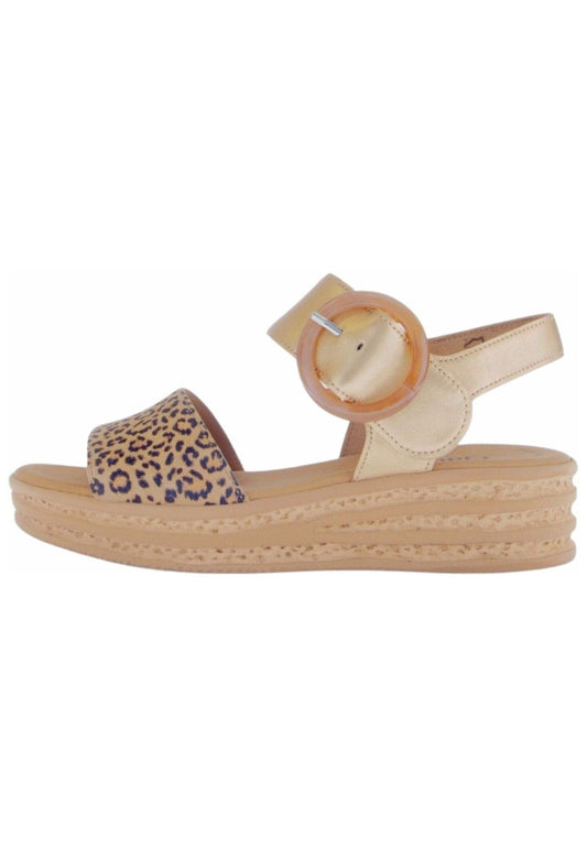 Gabor Sandalen Leder Beige/Gold