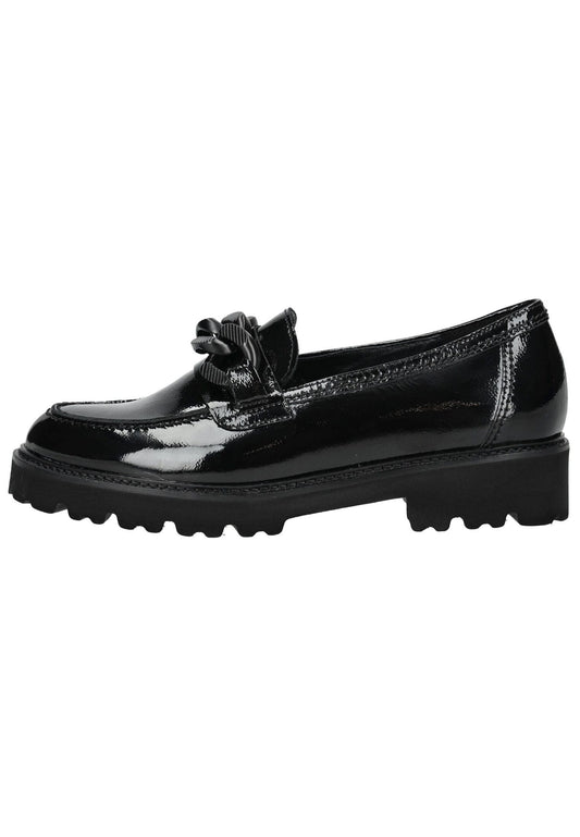 Gabor Slipper Leder Schwarz Lack