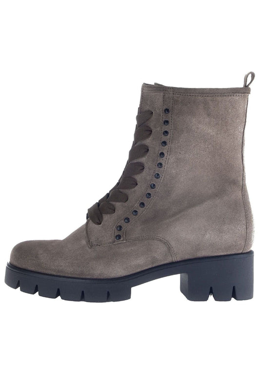 Gabor Stiefelette Veloursleder Grau/Braun Warmfutter