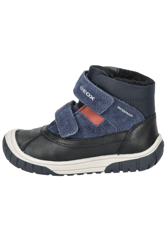 Geox Stiefelette Leder/Textil Schwarz/Blau Warmfutter