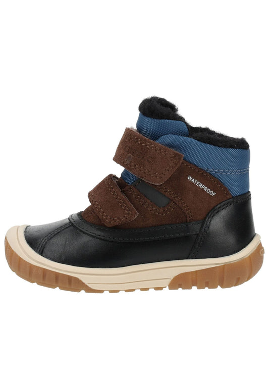 Geox Stiefelette Leder/Textil Schwarz/Braun Warmfutter