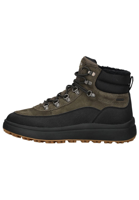 Geox Stiefelette Leder/Textil Schwarz/Grün Warmfutter