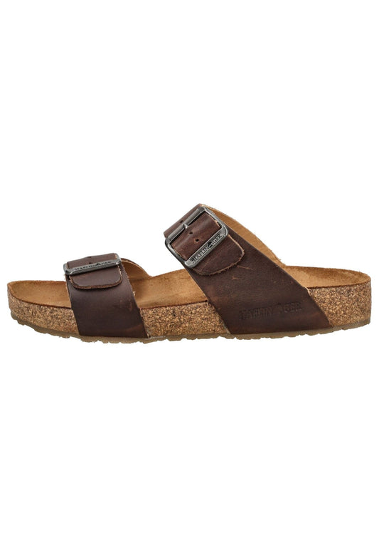 Haflinger Hausschuhe Leder Dunkelbraun