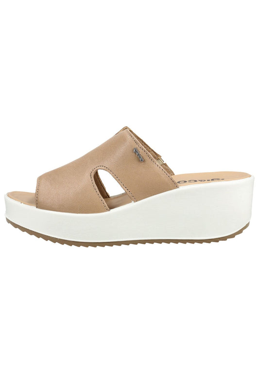 IGI&CO Pantoletten Leder Beige/Weiß