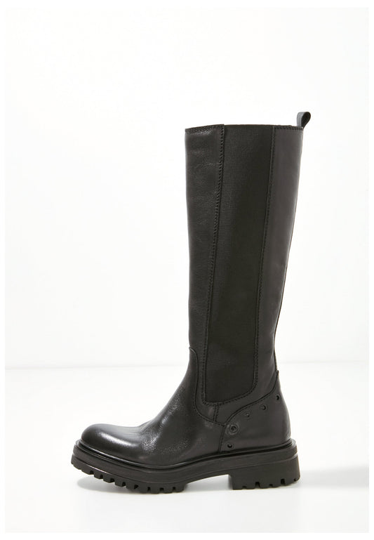 Inuovo Stiefel Leder/Textil Schwarz