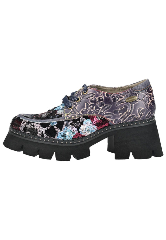 Laura Vita Halbschuhe Leder/Textil Grau/Schwarz