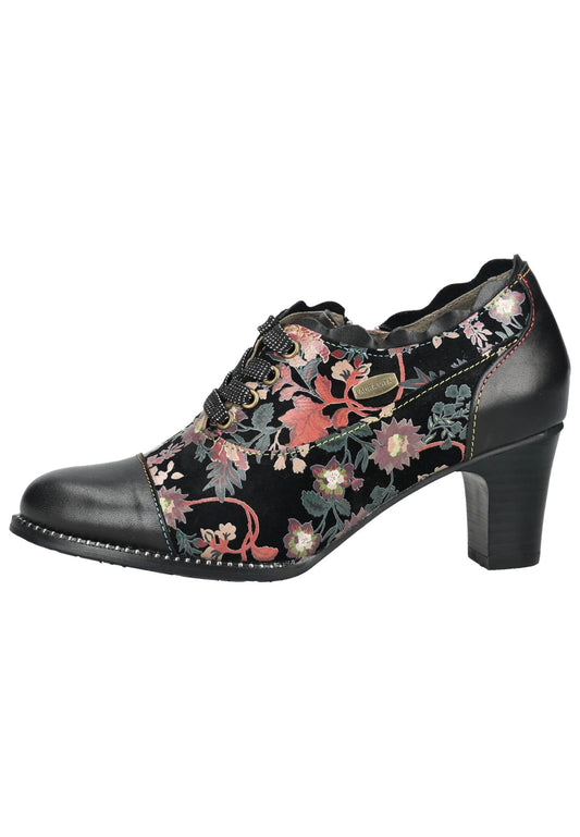 Laura Vita Pumps Leder/Textil Schwarz Kombi