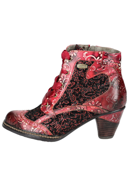 Laura Vita Stiefelette Leder/Textil Pink/Rot