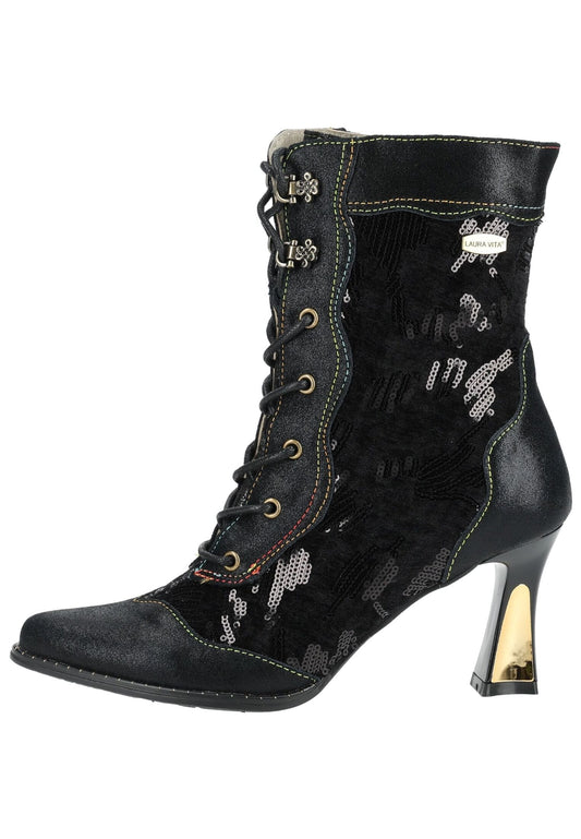 Laura Vita Stiefelette Leder/Textil Schwarz