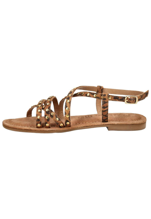 Lazamani Sandalen Leder/Textil Leopard