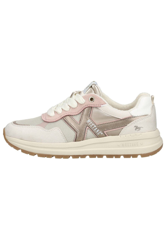 Mustang Sneaker Lederimitat/Textil Beige/Gold