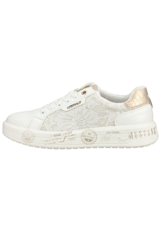 Mustang Sneaker Lederimitat/Textil Weiß