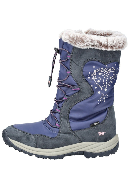 Mustang Stiefel Lederimitat/Textil Navy Warmfutter