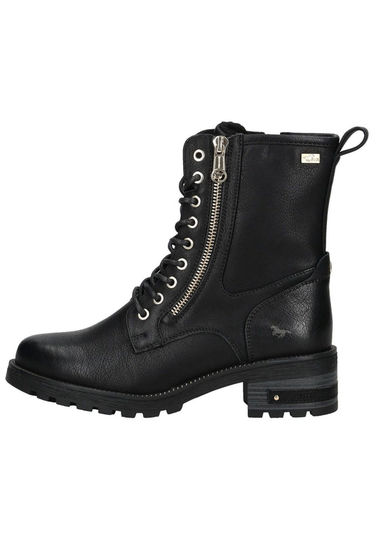 Mustang Stiefelette Lederimitat Schwarz Warmfutter