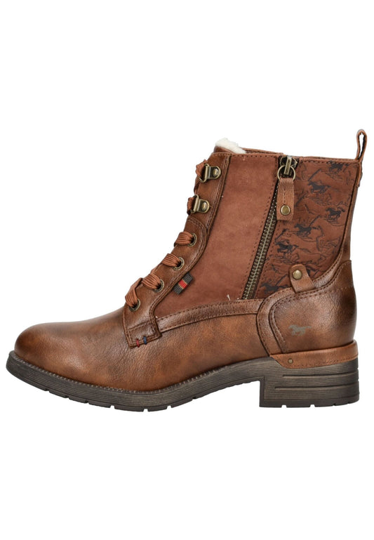 Mustang Stiefelette Lederimitat/Textil Braun Warmfutter