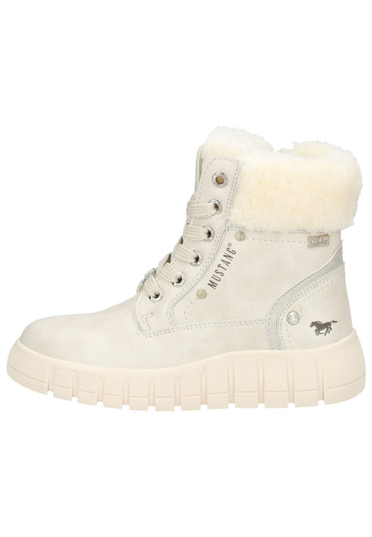 Mustang Stiefelette Lederimitat/Textil Cream Warmfutter