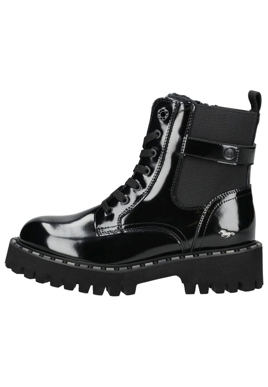 Mustang Stiefelette Lederimitat/Textil Schwarz Warmfutter