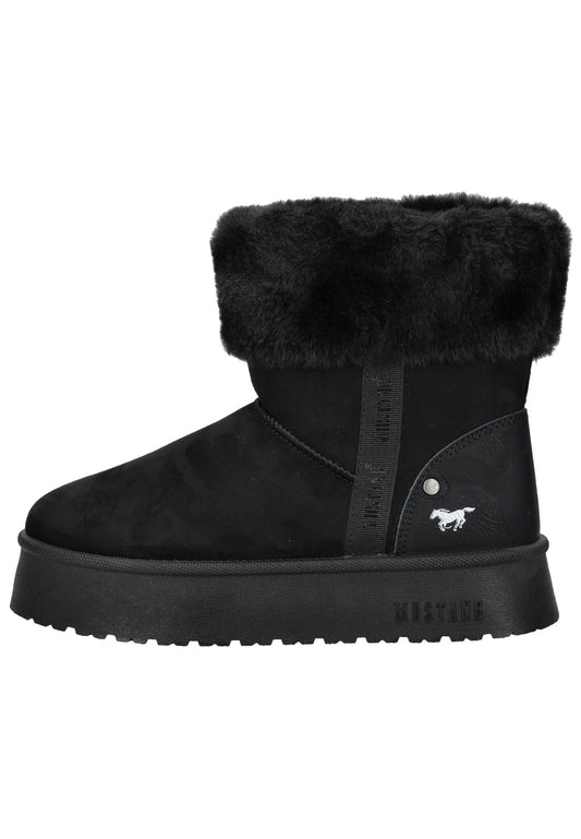 Mustang Stiefelette Lederimitat/Textil Schwarz Warmfutter