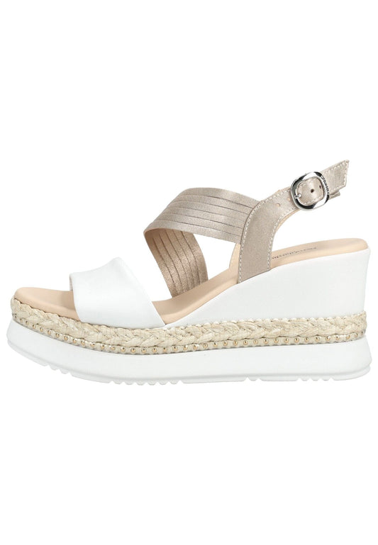 Nero Giardini Sandalen Leder Weiß/Gold