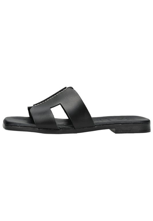 Oh! My Sandals Pantoletten Leder Schwarz/Schwarz