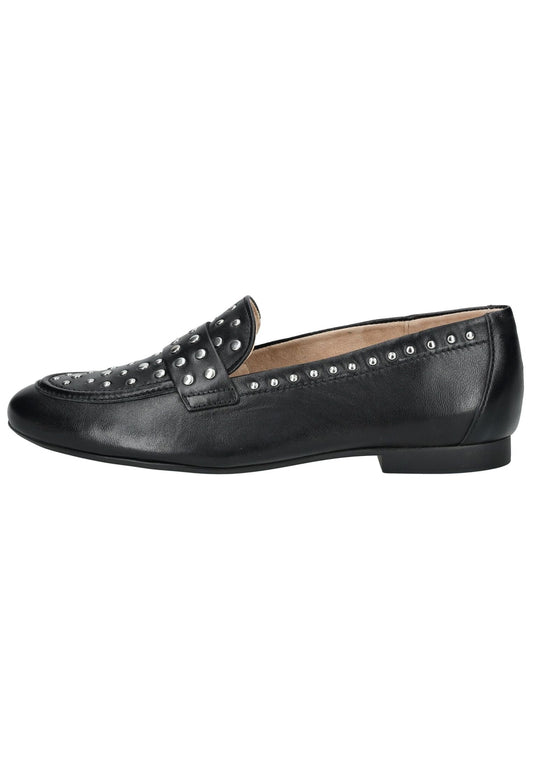 Paul Green Slipper Glattleder Schwarz/Silber