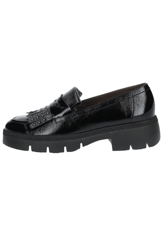 Paul Green Slipper Leder Schwarz Lack