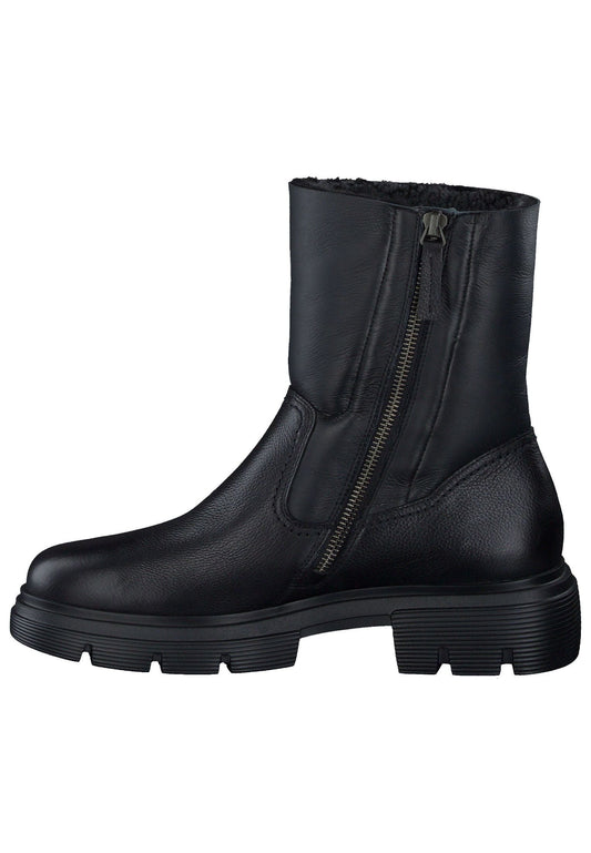 Paul Green Stiefelette Leder/Textil Schwarz Warmfutter