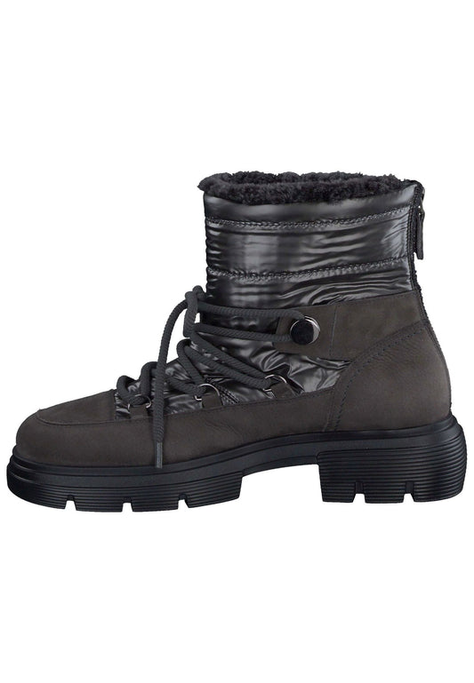 Paul Green Stiefelette Nubukleder/Textil Grau Warmfutter