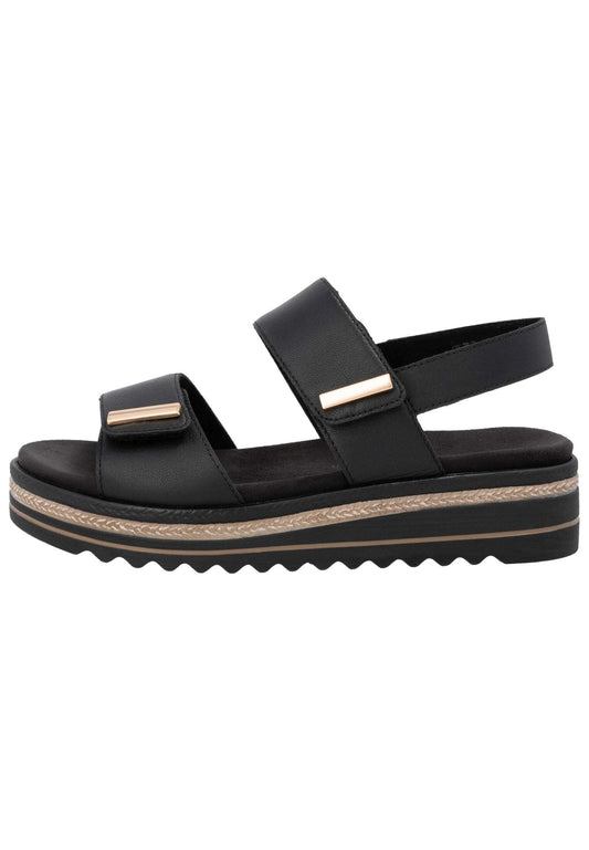 Remonte Sandalen Glattleder Schwarz