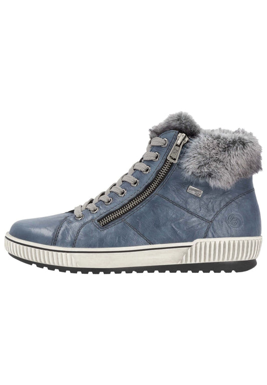 Remonte Sneaker Leder/Textil Blau/Grau Warmfutter