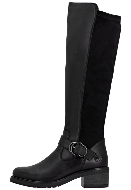 Remonte Stiefel Leder/Textil Schwarz/Schwarz Warmfutter
