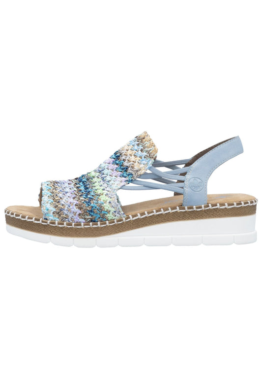 Rieker Sandalen Textil Blau/Multi
