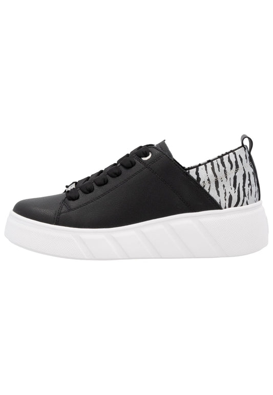 Rieker Sneaker Glattleder Schwarz/Weiß