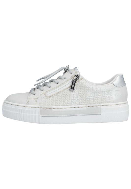 Rieker Sneaker Lederimitat Weiß/Silber