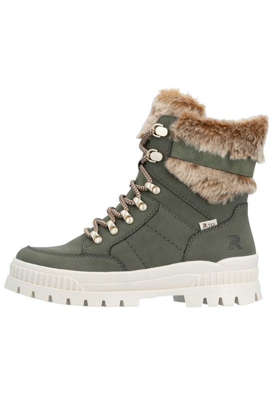 Rieker Stiefelette Leder Olive Warmfutter